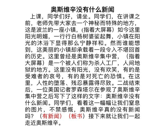 奥斯维辛没有什么新闻 - 奥斯维辛没有什么新闻原文-第2张图片-华田资讯